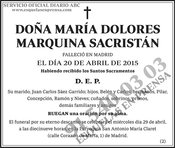 María Dolores Marquina Sacristán